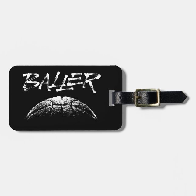 Baller (basketball) luggage tag (Front Horizontal)
