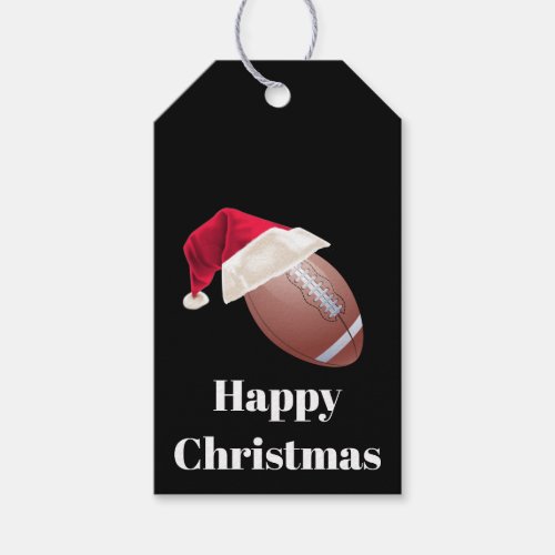 Baller Christmas American Football Santa Sports Gift Tags