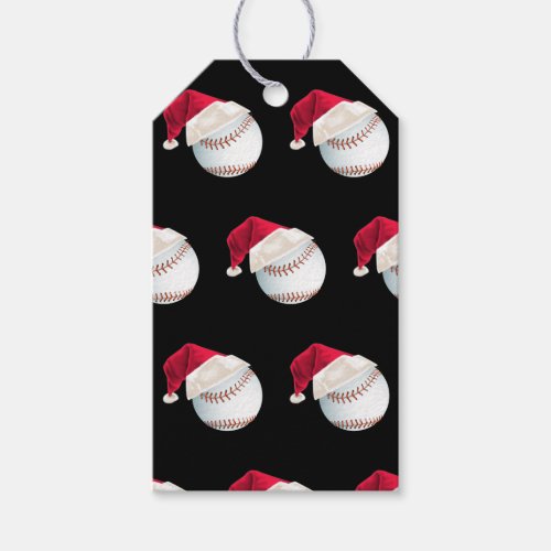 Baller Christmas Baseball Santa Sports Gift Tags