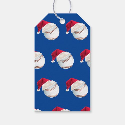 Baller Christmas Baseball Santa Sports Gift Tags