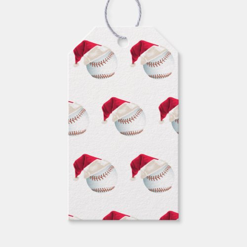 Baller Christmas Baseball Santa Sports Gift Tags