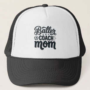 Baller Coach Mom Vintage Soccer Shirt Design_1 Trucker Hat