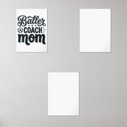 Baller Coach Mom Vintage Soccer Shirt Design_1 Wall Art Sets