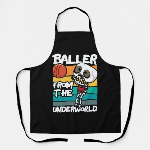 Baller From The Underworld Halloween Sports Apron