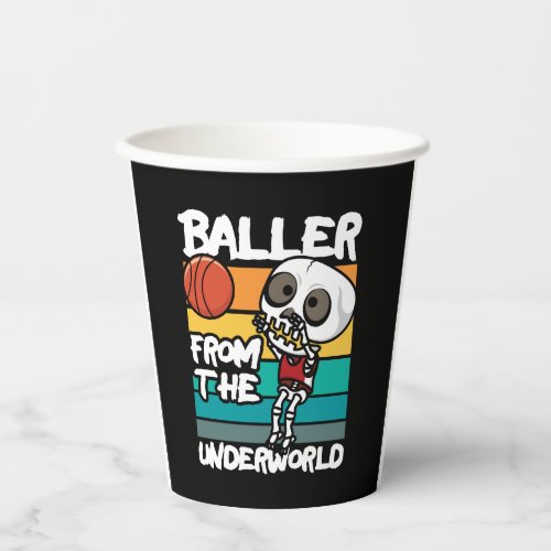 Baller From The Underworld Halloween Sports Paper Cups