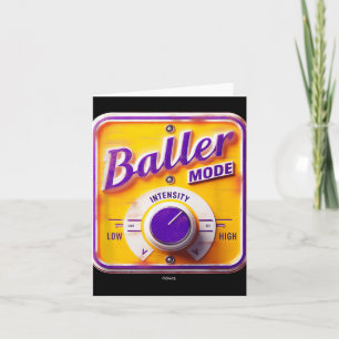 Baller Mode Sign - Basketball Intensity In Purple Card