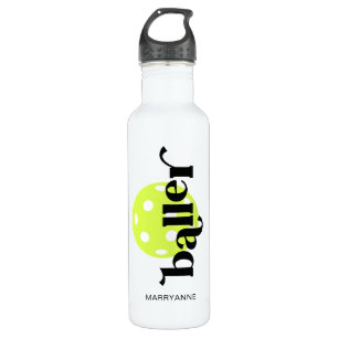 Baller Pickleball Personalized Name Stainless Steel Water Bottle