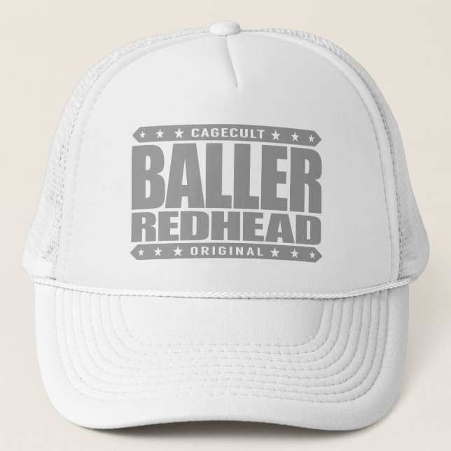 BALLER REDHEAD - I'm Fiery Gangster Phoenix Rising Trucker Hat (Front)