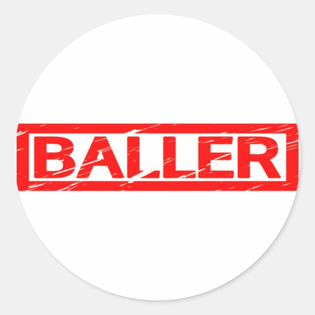 Baller Stamp Classic Round Sticker (Front)