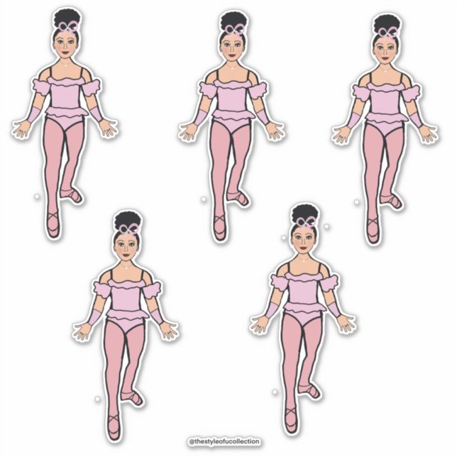 Ballerina 14" x 14" Custom-Cut Vinyl Stickers #2 (Front)