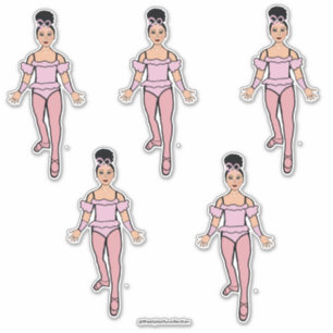 Ballerina 14" x 14" Custom-Cut Vinyl Stickers #4
