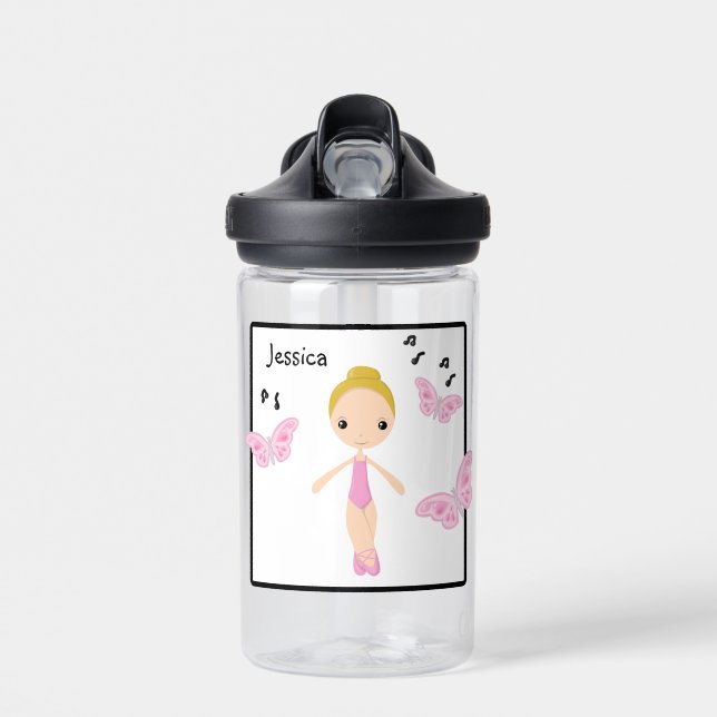 Ballerina 1 Cute Dance Girl Water Bottle (Front)