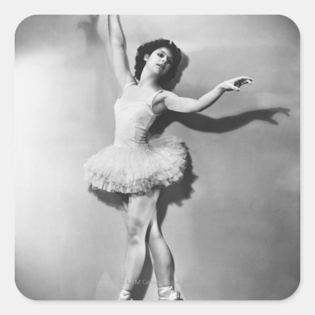 Ballerina 2 square sticker (Front)