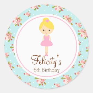 Ballerina 2inch round personalized tag