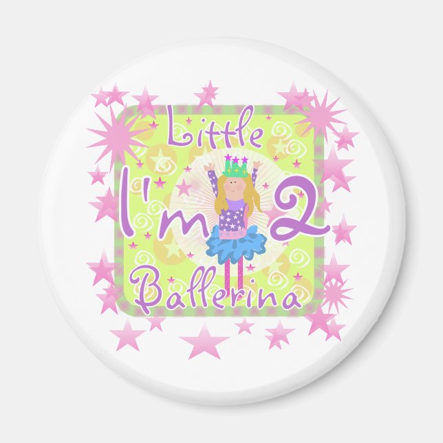 Ballerina 2nd Birthday Tshirts and Gifts Magnet (Front)
