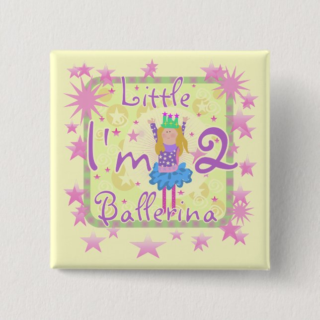 Ballerina 2nd Birthday Tshirts and Gifts Pinback Button (Front)