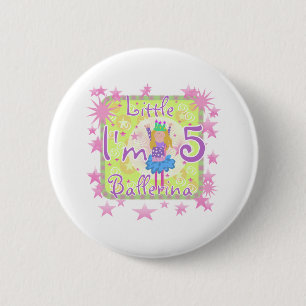 Ballerina 5th Birthday Button