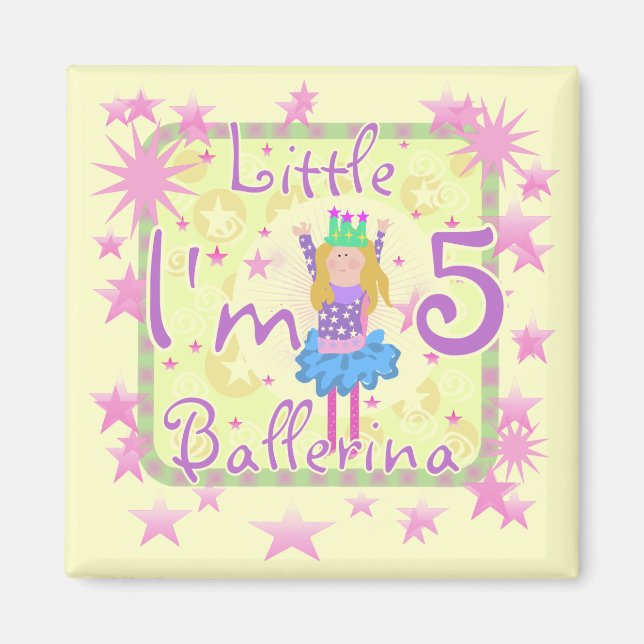 Ballerina 5th Birthday tshirts and Gifts Magnet (Front)