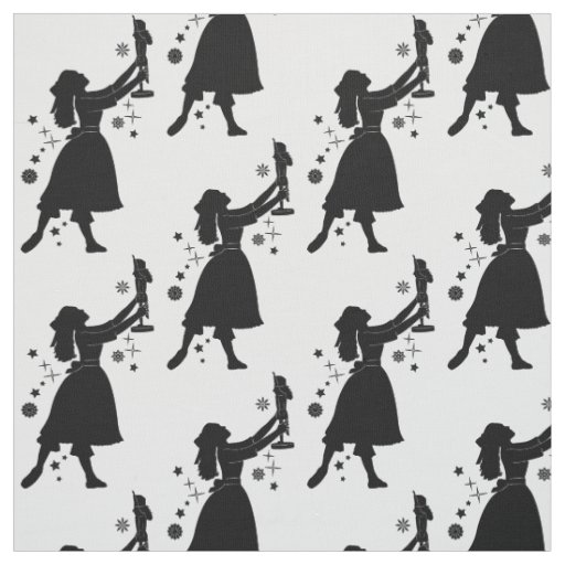 Ballerina and Nutcracker at Christmas Fabric