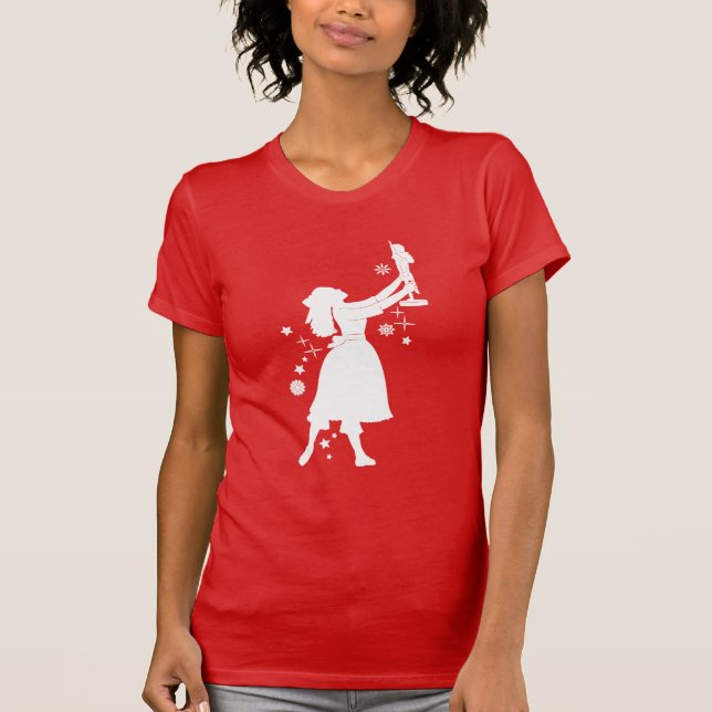 Ballerina and Nutcracker at Christmas T-Shirt (Front)
