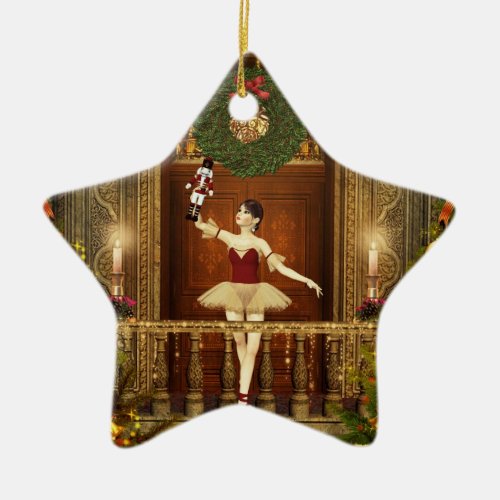 Ballerina and Nutcracker Christmas Star Ornament