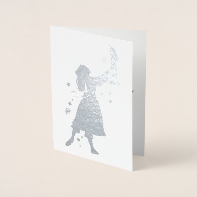 Ballerina and Nutcracker Dancing in the Snow Foil Card (Front)