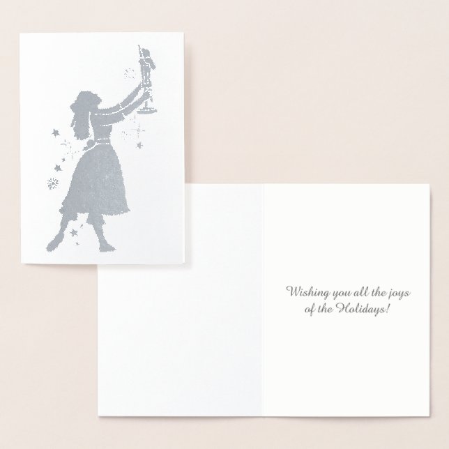 Ballerina and Nutcracker Dancing in the Snow Foil Card (Display)