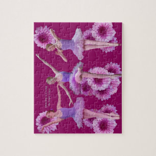 Ballerina and Pink Mums Jigsaw Puzzle