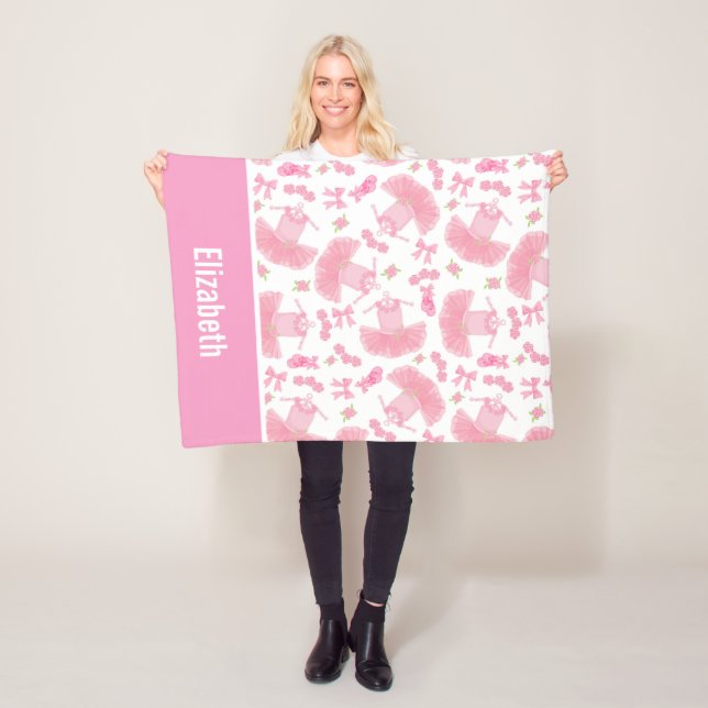 Ballerina and Tutu Pattern Fleece Blanket (In Situ)
