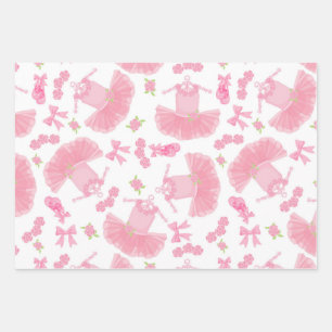 Ballerina and Tutu Pattern Wrapping Paper Sheets