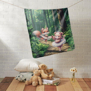 Ballerina animals baby blanket