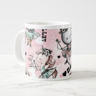 Ballerina animals giant coffee mug