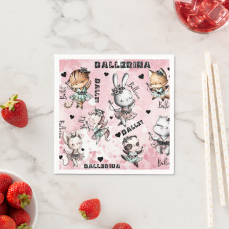 Ballerina animals napkins