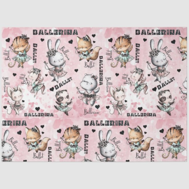 Ballerina animals tissue paper (Front)
