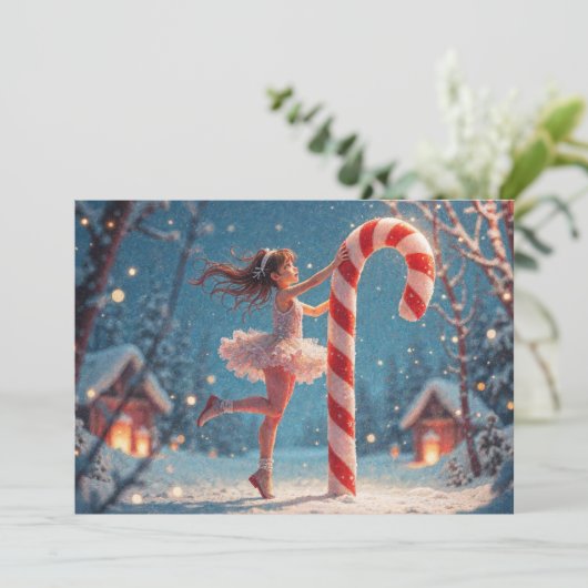 Ballerina Anime Girl & Candy Cane Christmas (Standing Front)