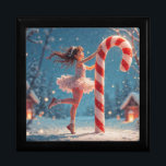 Ballerina Anime Girl & Candy Cane Christmas Gift Box<br><div class="desc">The snow crunched softly beneath her tiny feet as she twirled and danced. Her pink tutu, a cloud of tulle, swirled around her delicate frame. In her small hands, she clutched a giant candy cane, its stripes glowing in the soft, ethereal light. The forest, blanketed in a pristine layer of...</div>