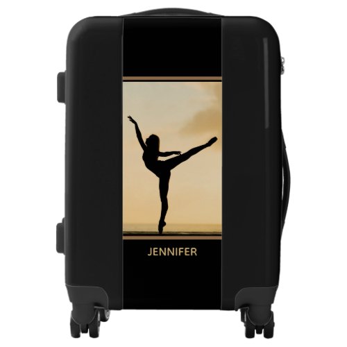 Ballerina Arabesque Sunset Silhouette Personalized Luggage