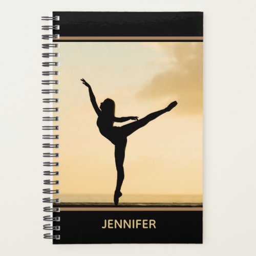 Ballerina Arabesque Sunset Silhouette Personalized Planner