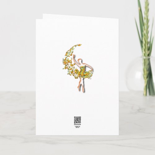 Ballerina Art Fire Dance Happy Birthday Card