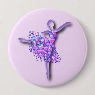 Ballerina Art Purple Dance - Ballet Dancer Drawing Button