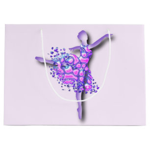 Ballerina Art Purple Dance - Ballet Dancer Drawing Large Gift Bag