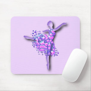 Ballerina Art Purple Dance - Ballet Dancer Drawing Mouse Pad