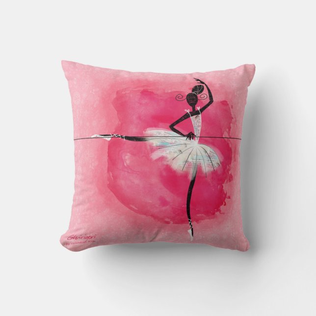 Ballerina at the barre throw pillow (Front)