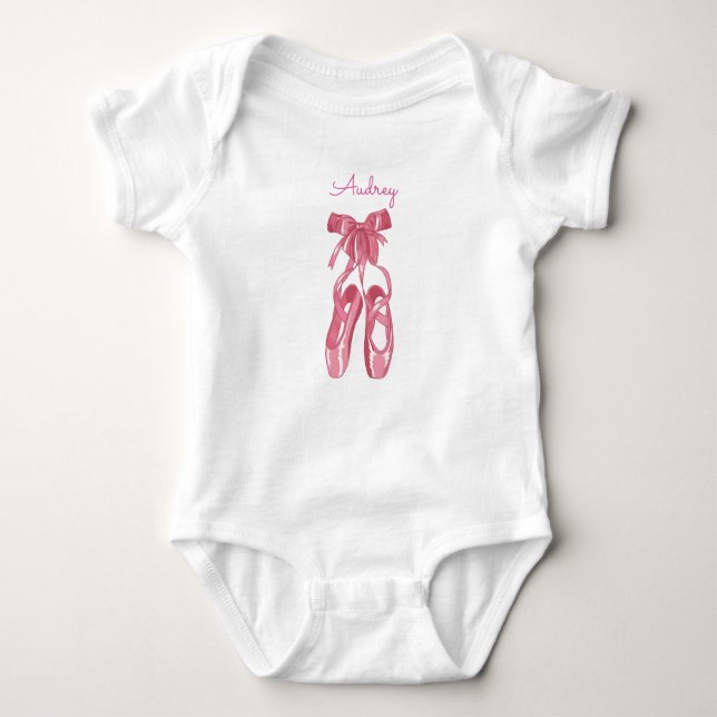 Ballerina baby bodysuit monogrammed (Front)