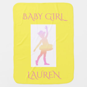 Ballerina Baby girl blanket with personalized name