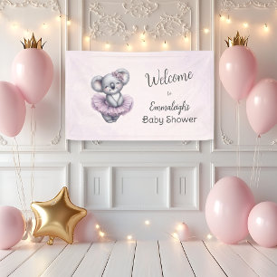 Ballerina Baby Girl Shower Tutu Koala Welcome Banner
