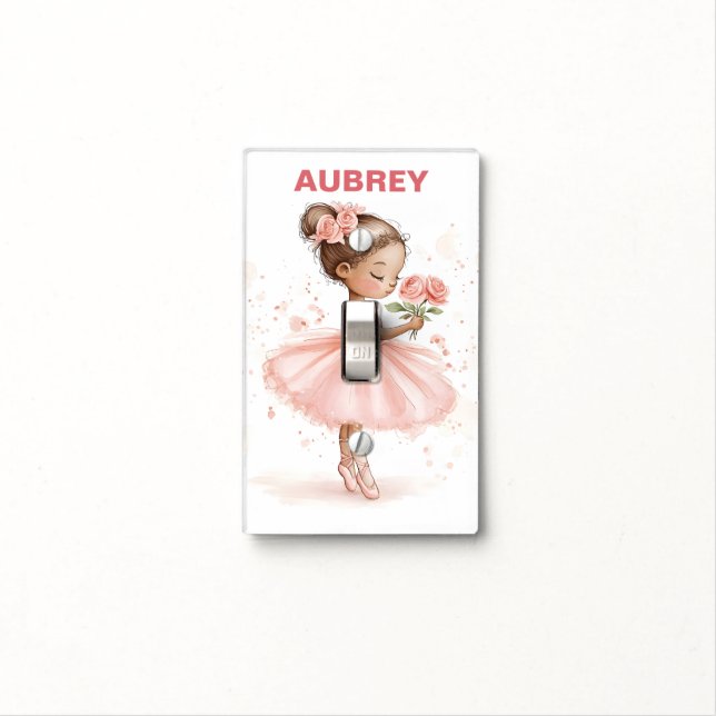 Ballerina Baby Nursery Light Switch Cover (In Situ)