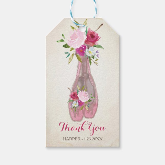 Ballerina Baby Shower Favor Tag (Front)