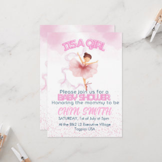 Ballerina Baby Shower Invatation Invitation