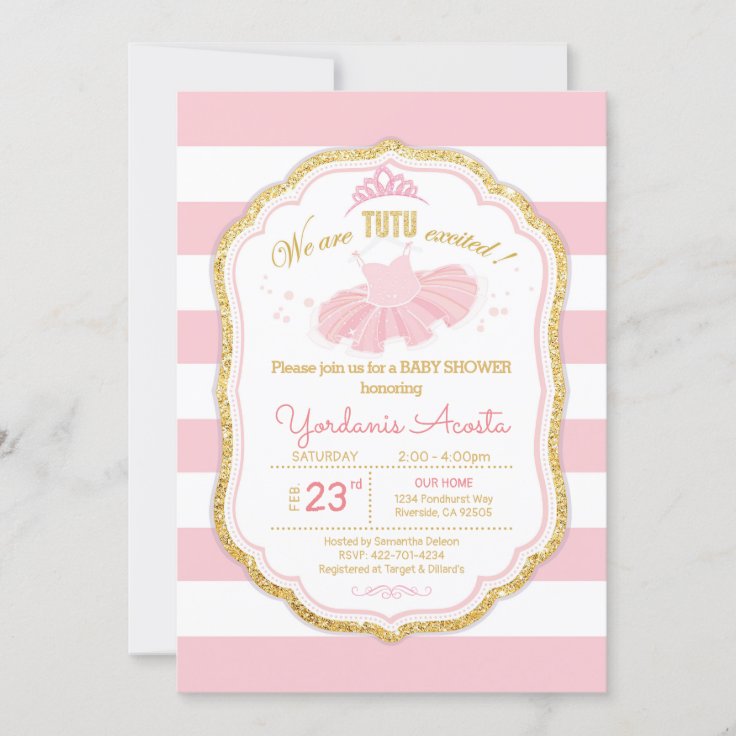 Ballerina baby shower invitation Zazzle